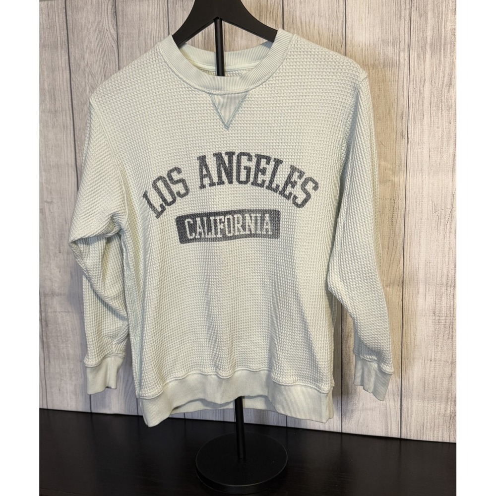 Aerie Light Blue Long Sleeve Waffle Thermal Shirt – Oversized – Size XXS (